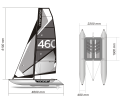Katamaran Minicat 460 Elite - rysunek wymiarów