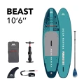 Grafika - deska sup Aqua Marina Beast z akcesoriami w zestawie oraz podpisem nazwy i modelu.