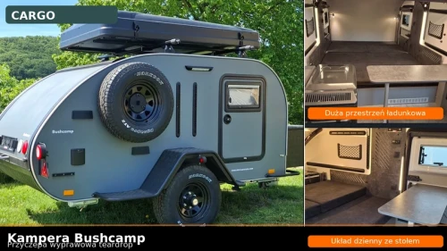 Bushcamp Cargo – widok z zewnątrz + przestrzeń ładunkowa i układ dzienny (ActiveGames)