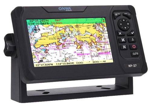 Onwa KP-27 chartplotter – ekran map (K-Chart / Navionics+ / C-Map MAX)