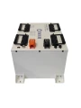 akumulator LiFePO4 Power LAB 51,2V 300Ah biały moduł 48V z uchwytami i złączami plus minus widok z przodu