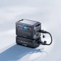 Stacja zasilania Bluetti AC 300 z modułem baterii B300K widok poglądowy z góry z widocznym kablem łączącym stację z baterią B300K