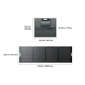 BLUETTI PV350 350W IP65 – panel solarny składany, widok po rozłożeniu i złożeniu - wymiary