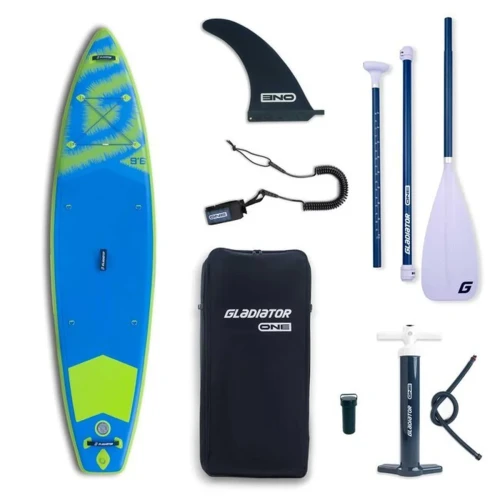 Pompowana deska SUP Gladiator ONE 9.6 KID 2026 – zestaw: wiosło, pompa, statecznik, leash, plecak