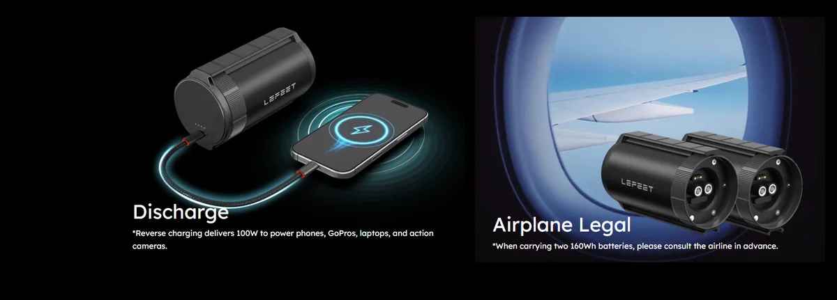 Baterie w skuterach podwodnych Lefeet P1 z opcja powerbank i do transportu lotniczego
