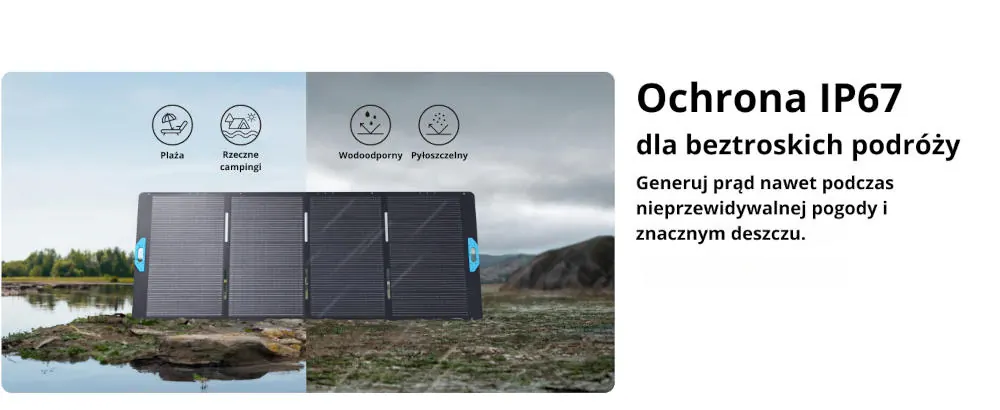 Anker SOLIX PS400 400W – ochrona IP67, panel solarny do zastosowań outdoor i off-grid