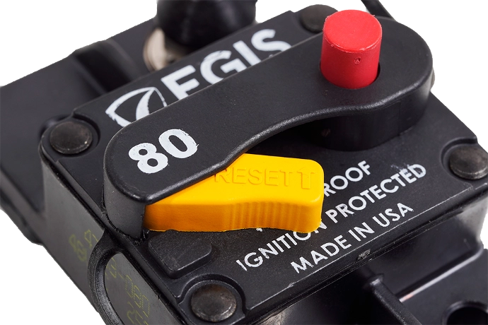  bezpiecznik automatyczny EGIS 85 Series 150A 48V DC IP67 do mocnych instalacji DC