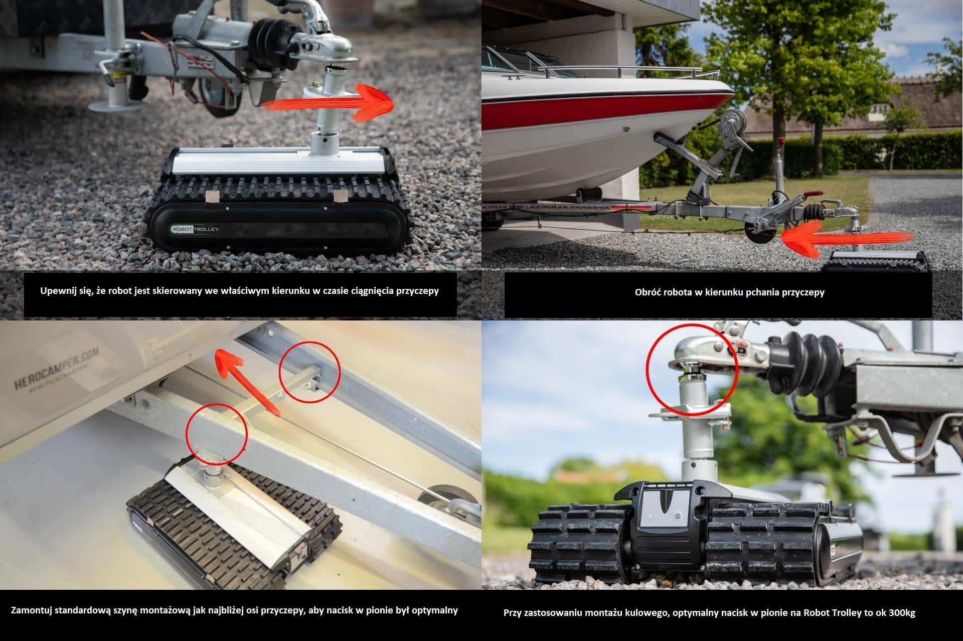 Robot Trolley mover do przyczep – przykład montażu i podłączenia do przyczepy